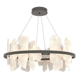 Hubbardton Forge 2024 Dark Smoke Alabaster Standard Volterra Circular LED Pendant