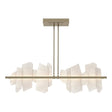 Hubbardton Forge 2024 Soft Gold Alabaster Multi Volterra Linear LED Pendant