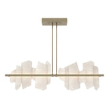 Hubbardton Forge 2024 Soft Gold Alabaster Multi Volterra Linear LED Pendant