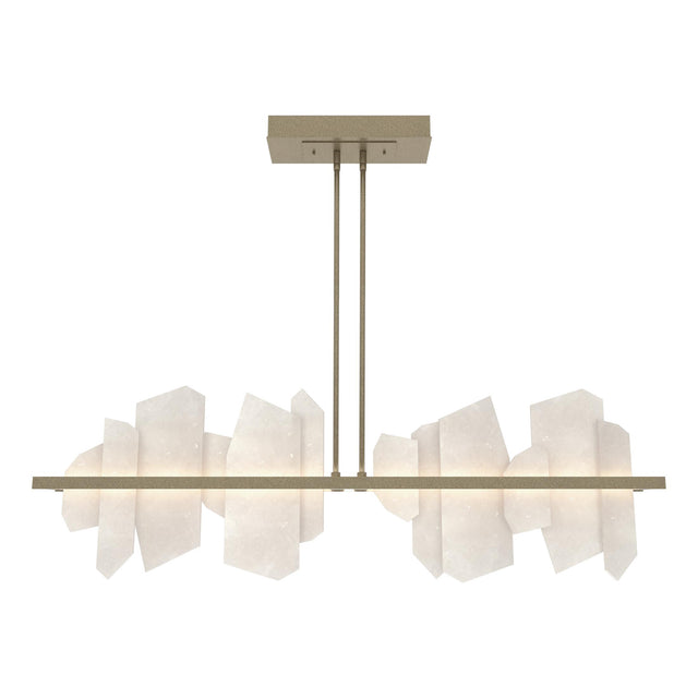 Hubbardton Forge 2024 Soft Gold Alabaster Multi Volterra Linear LED Pendant