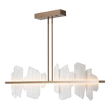 Hubbardton Forge 2024 Soft Gold Alabaster Multi Volterra Linear LED Pendant