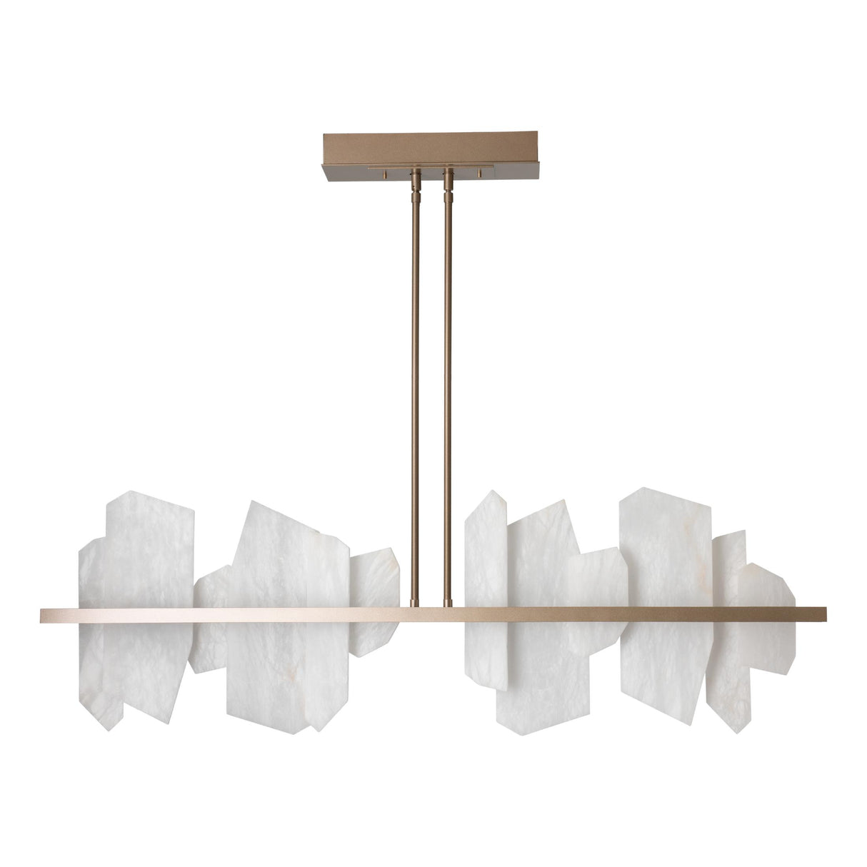 Hubbardton Forge 2024 Soft Gold Alabaster Multi Volterra Linear LED Pendant