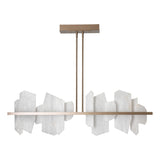 Hubbardton Forge 2024 Soft Gold Alabaster Multi Volterra Linear LED Pendant