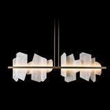 Hubbardton Forge 2024 Soft Gold Alabaster Multi Volterra Linear LED Pendant