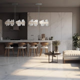 Hubbardton Forge 2024 Soft Gold Alabaster Multi Volterra Linear LED Pendant