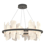 Hubbardton Forge 2024 Natural Iron Alabaster Standard Volterra Circular LED Pendant