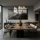 Hubbardton Forge 2024 Black Alabaster Standard Volterra Circular LED Pendant