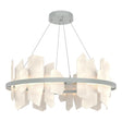 Hubbardton Forge 2024 Vintage Platinum Alabaster Standard Volterra Circular LED Pendant