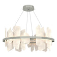 Hubbardton Forge 2024 Sterling Alabaster Standard Volterra Circular LED Pendant