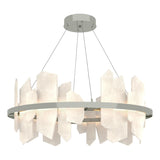 Hubbardton Forge 2024 Sterling Alabaster Standard Volterra Circular LED Pendant