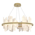 Hubbardton Forge 2024 Modern Brass Alabaster Standard Volterra Circular LED Pendant