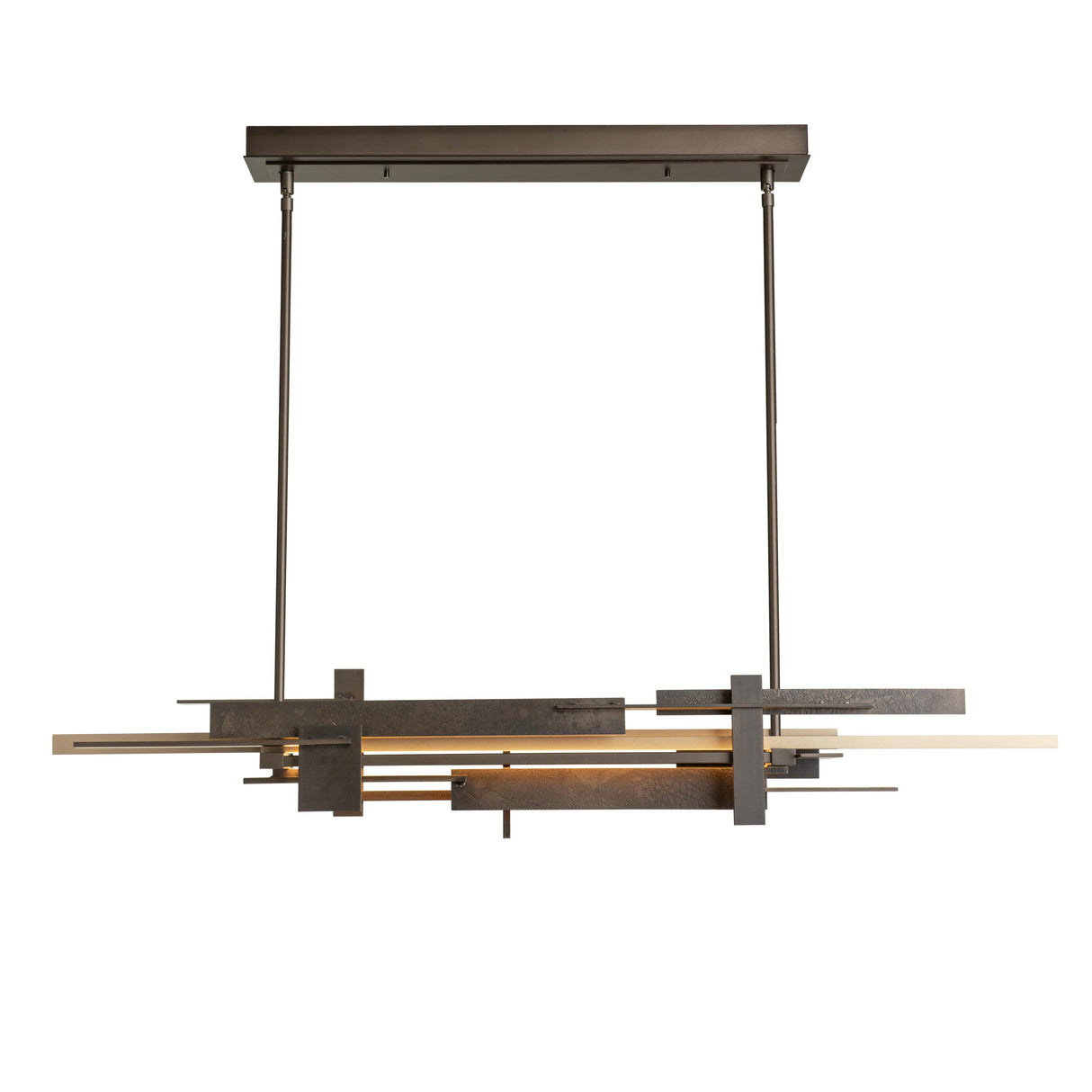 Hubbardton Forge 2020 Dark Smoke Soft Gold Multi Planar LED Pendant with Accent