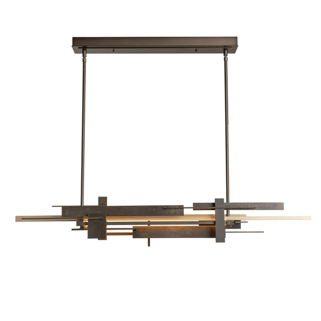 Hubbardton Forge 2020 Dark Smoke Soft Gold Multi Planar LED Pendant with Accent