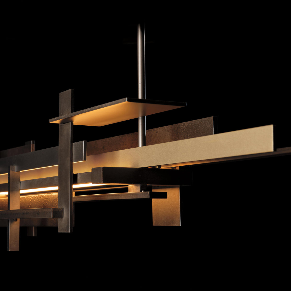 Hubbardton Forge 2020 Dark Smoke Soft Gold Multi Planar LED Pendant with Accent