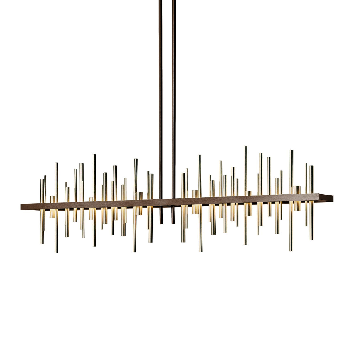 Hubbardton Forge 2015 Bronze Soft Gold Multi Cityscape Large LED Pendant