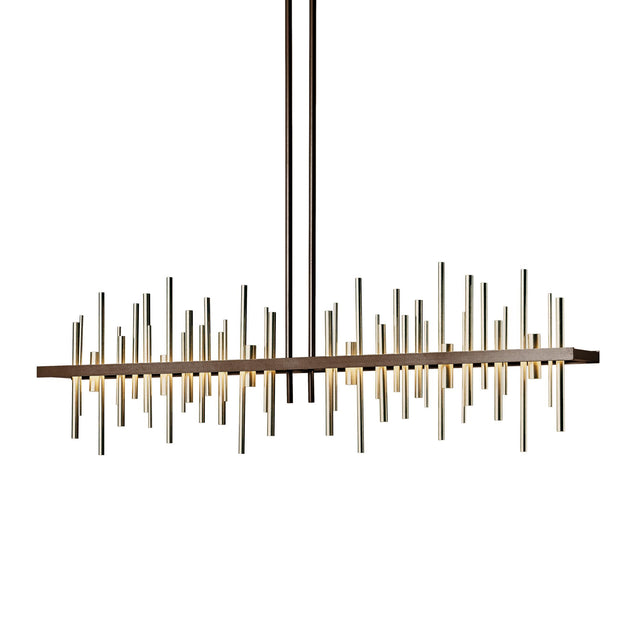 Hubbardton Forge 2015 Bronze Soft Gold Multi Cityscape Large LED Pendant