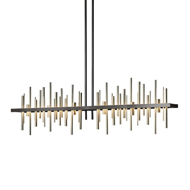 Hubbardton Forge 2015 Dark Smoke Soft Gold Multi Cityscape Large LED Pendant