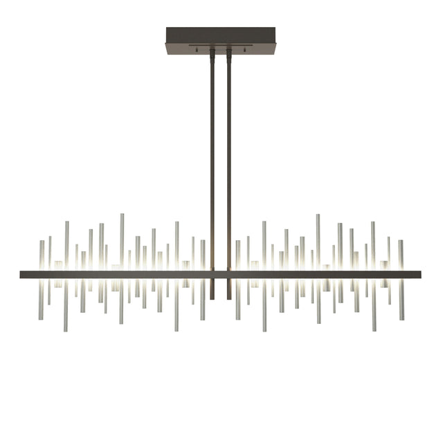 Hubbardton Forge 2015 Dark Smoke Vintage Platinum Multi Cityscape Large LED Pendant