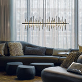 Hubbardton Forge 2015 Dark Smoke Vintage Platinum Multi Cityscape Large LED Pendant