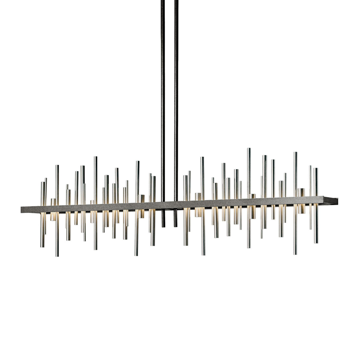 Hubbardton Forge 2015 Natural Iron Vintage Platinum Multi Cityscape Large LED Pendant