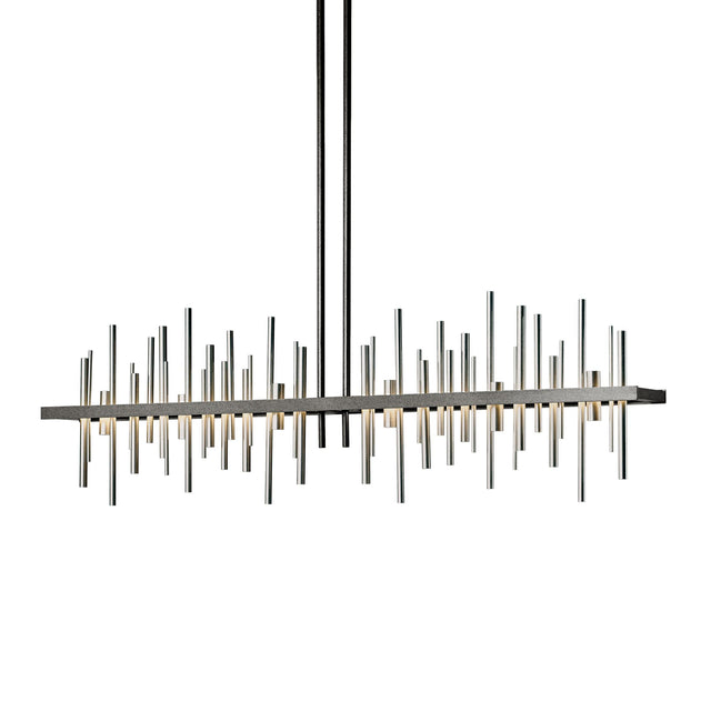 Hubbardton Forge 2015 Natural Iron Vintage Platinum Multi Cityscape Large LED Pendant