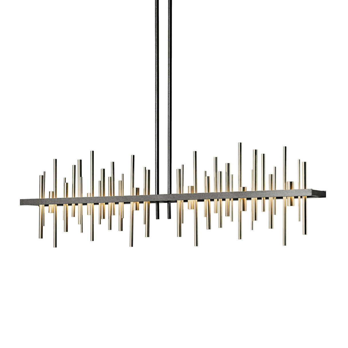 Hubbardton Forge 2015 Natural Iron Soft Gold Multi Cityscape Large LED Pendant
