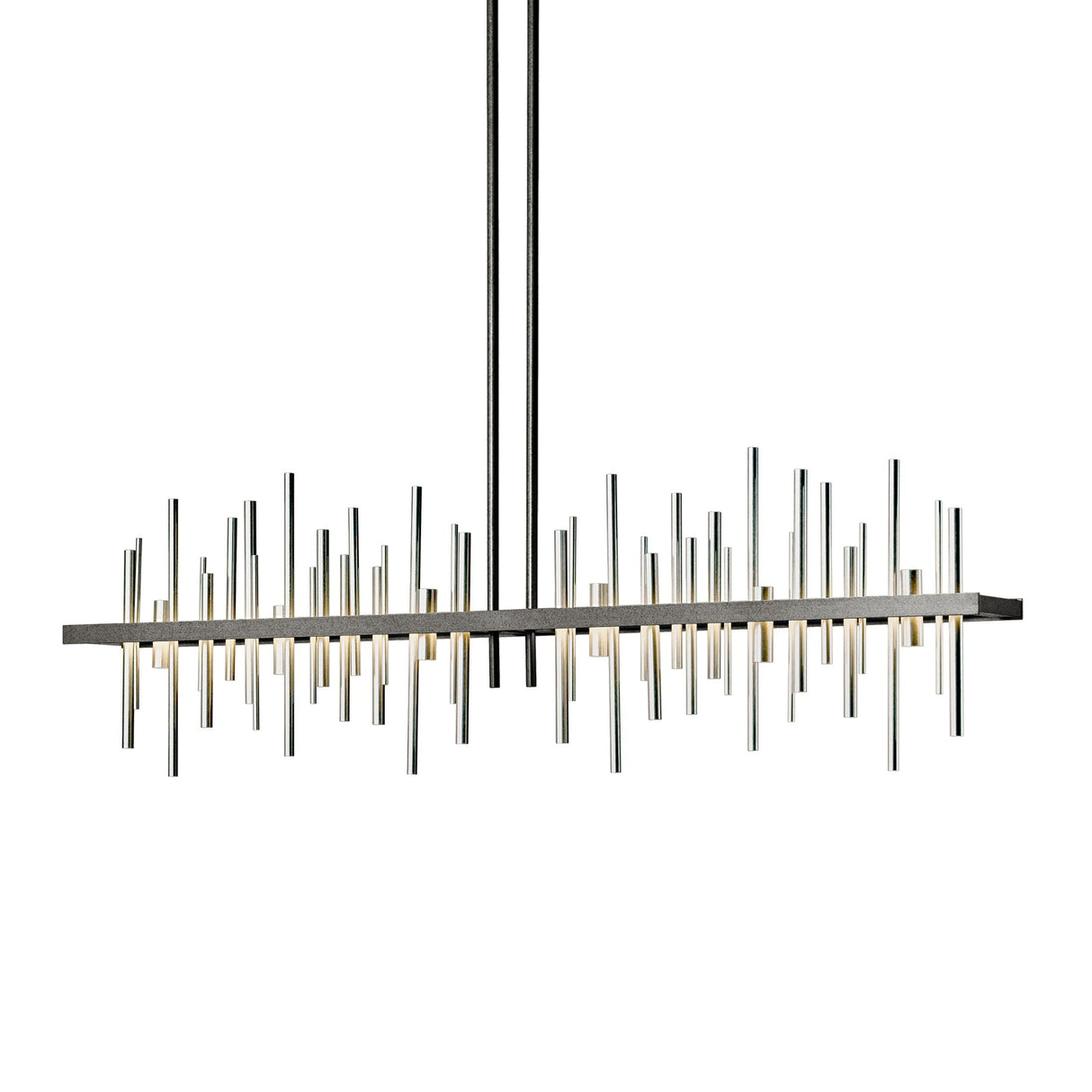 Hubbardton Forge 2015 Natural Iron Sterling Multi Cityscape Large LED Pendant