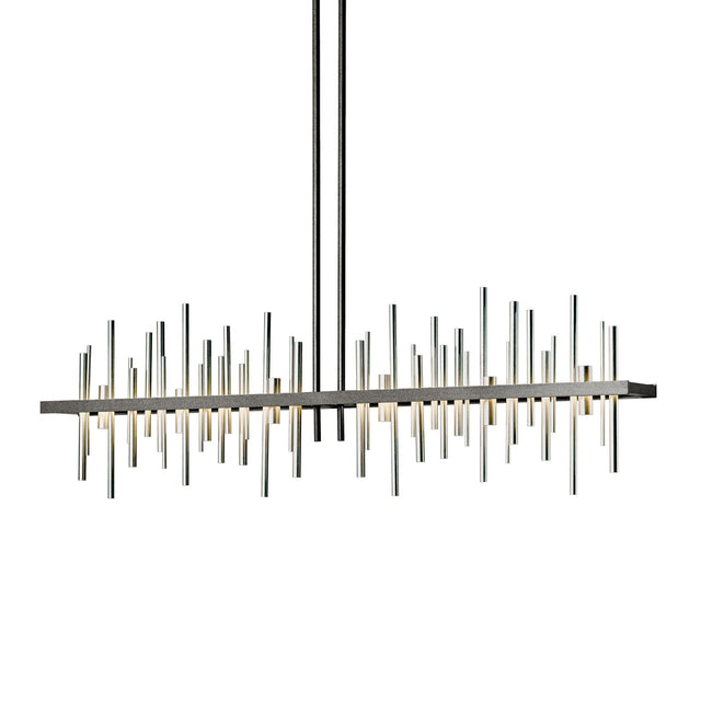 Hubbardton Forge 2015 Natural Iron Sterling Multi Cityscape Large LED Pendant