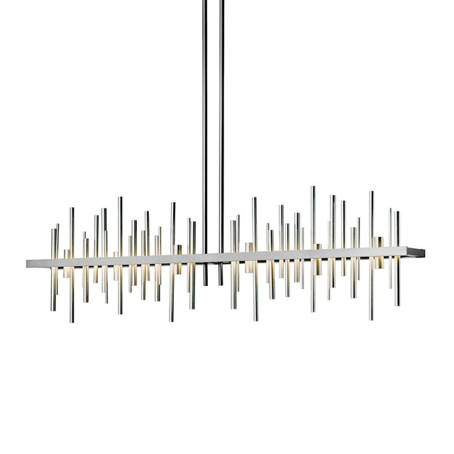 Hubbardton Forge 2015 Vintage Platinum Sterling Multi Cityscape Large LED Pendant