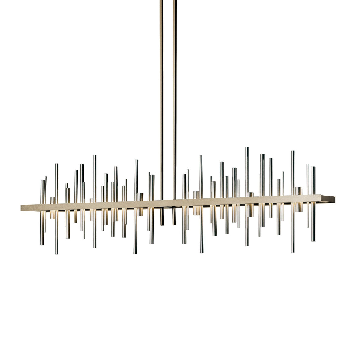 Hubbardton Forge 2015 Soft Gold Vintage Platinum Multi Cityscape Large LED Pendant