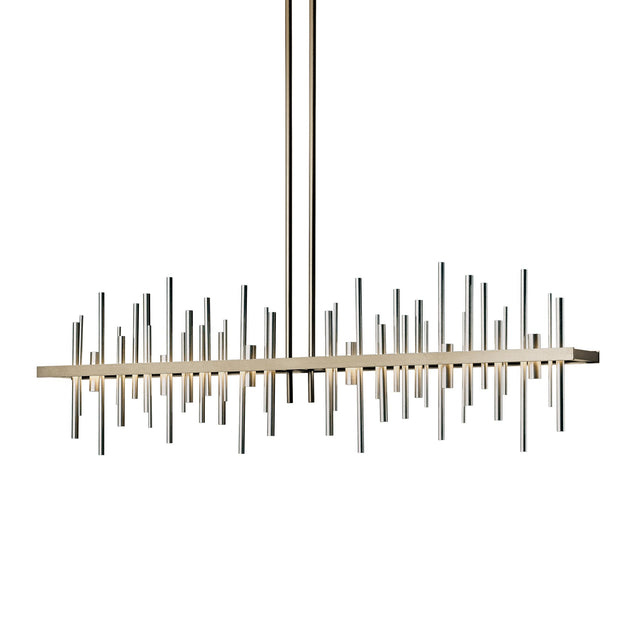 Hubbardton Forge 2015 Soft Gold Vintage Platinum Multi Cityscape Large LED Pendant