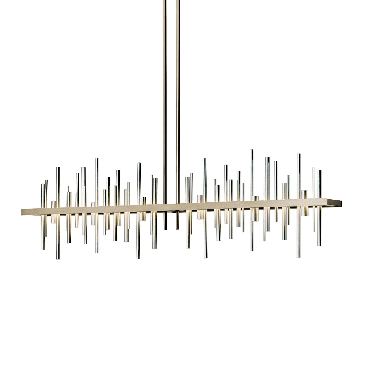 Hubbardton Forge 2015 Soft Gold Sterling Multi Cityscape Large LED Pendant