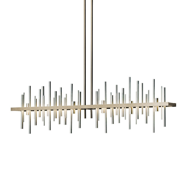 Hubbardton Forge 2015 Soft Gold Sterling Multi Cityscape Large LED Pendant