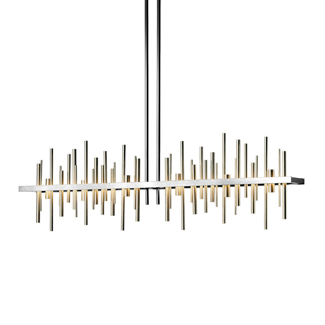 Hubbardton Forge 2015 Sterling Soft Gold Multi Cityscape Large LED Pendant