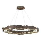 Hubbardton Forge 2024 Bronze Crystal Standard Trove LED Circular Pendant