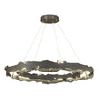 Hubbardton Forge 2024 Dark Smoke Crystal Standard Trove LED Circular Pendant