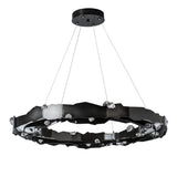 Hubbardton Forge 2024 Ink Crystal Standard Trove LED Circular Pendant