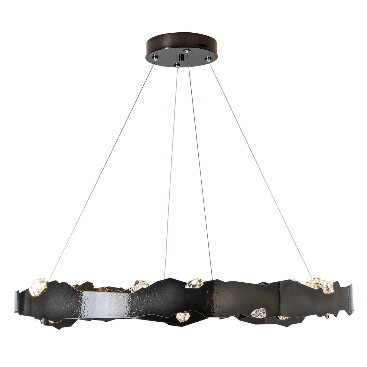 Hubbardton Forge 2024 Ink Crystal Standard Trove LED Circular Pendant