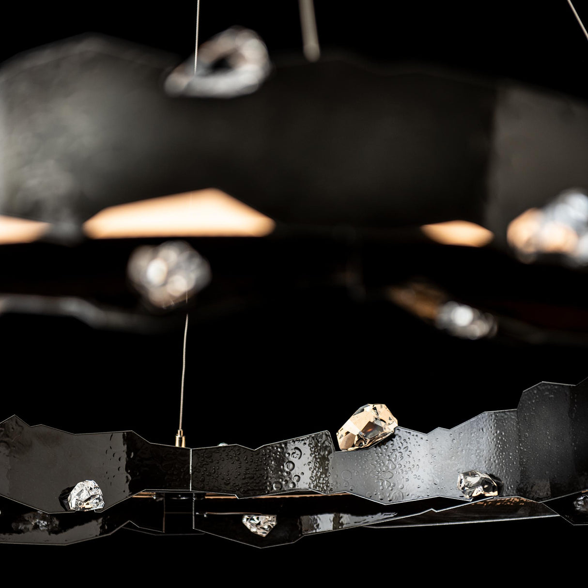 Hubbardton Forge 2024 Ink Crystal Standard Trove LED Circular Pendant