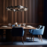 Hubbardton Forge 2024 Ink Crystal Standard Trove LED Circular Pendant