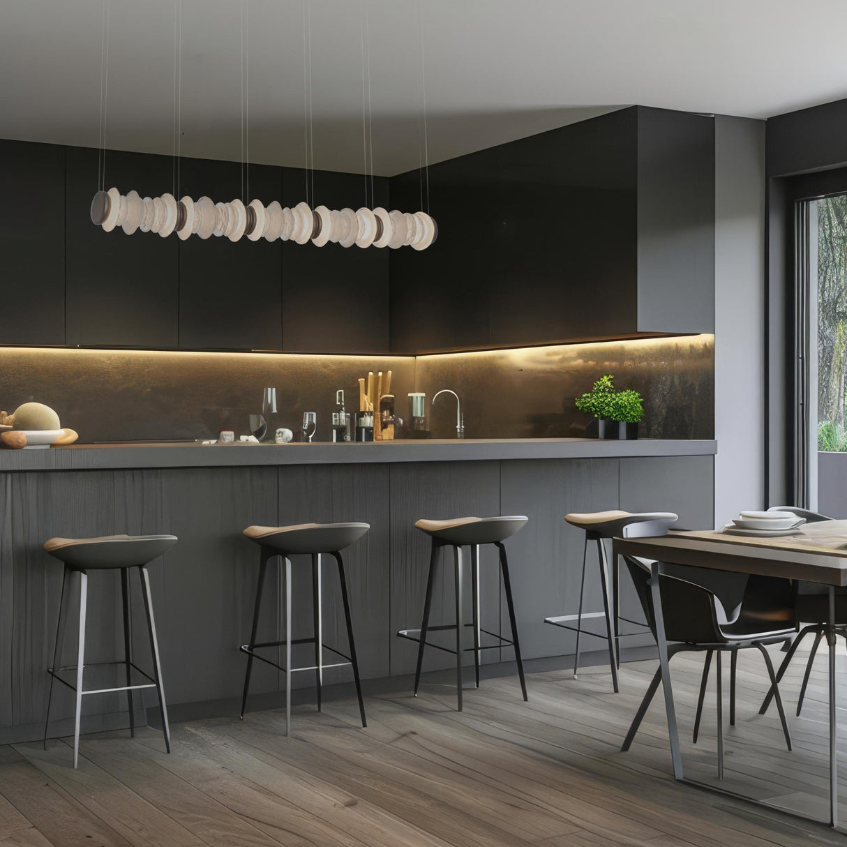 Hubbardton Forge 2025 Oil Rubbed Bronze Standard Cairn Linear LED Pendant