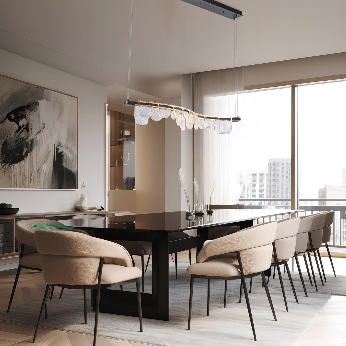 Hubbardton Forge 2025 Oil Rubbed Bronze Clear Glass (ZM) Standard Riverbed LED Pendant