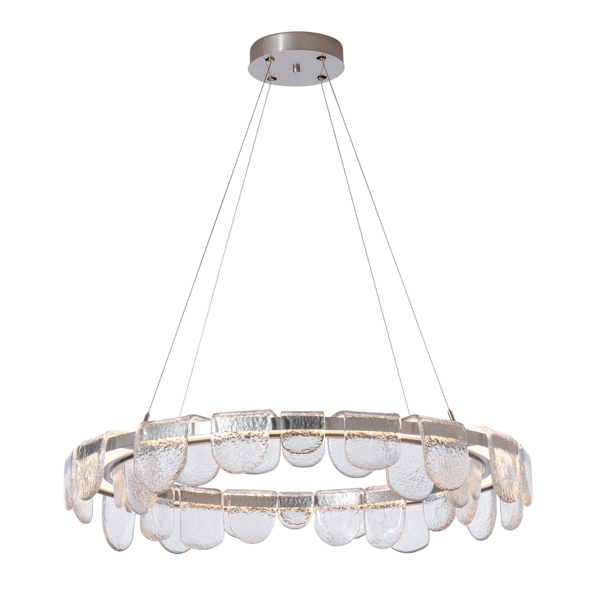 Hubbardton Forge 2025 Sterling Clear Glass (ZM) Standard Riverbed Circular LED Pendant