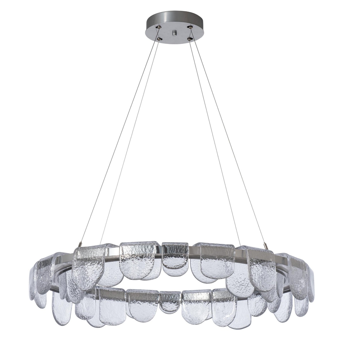 Hubbardton Forge 2025 Sterling Clear Glass (ZM) Standard Riverbed Circular LED Pendant