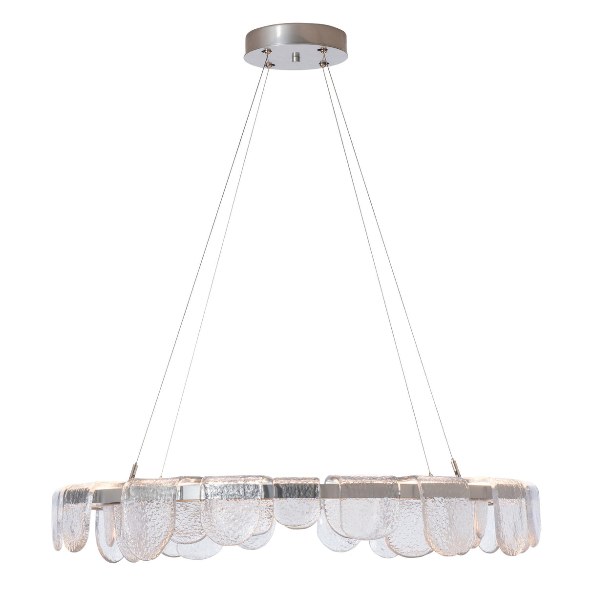 Hubbardton Forge 2025 Sterling Clear Glass (ZM) Standard Riverbed Circular LED Pendant