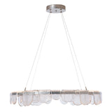 Hubbardton Forge 2025 Sterling Clear Glass (ZM) Standard Riverbed Circular LED Pendant