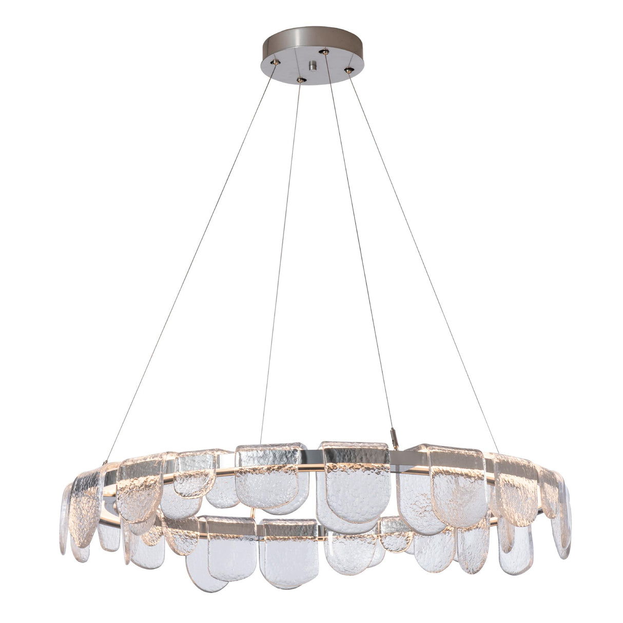 Hubbardton Forge 2025 Sterling Clear Glass (ZM) Standard Riverbed Circular LED Pendant