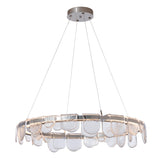 Hubbardton Forge 2025 Sterling Clear Glass (ZM) Standard Riverbed Circular LED Pendant