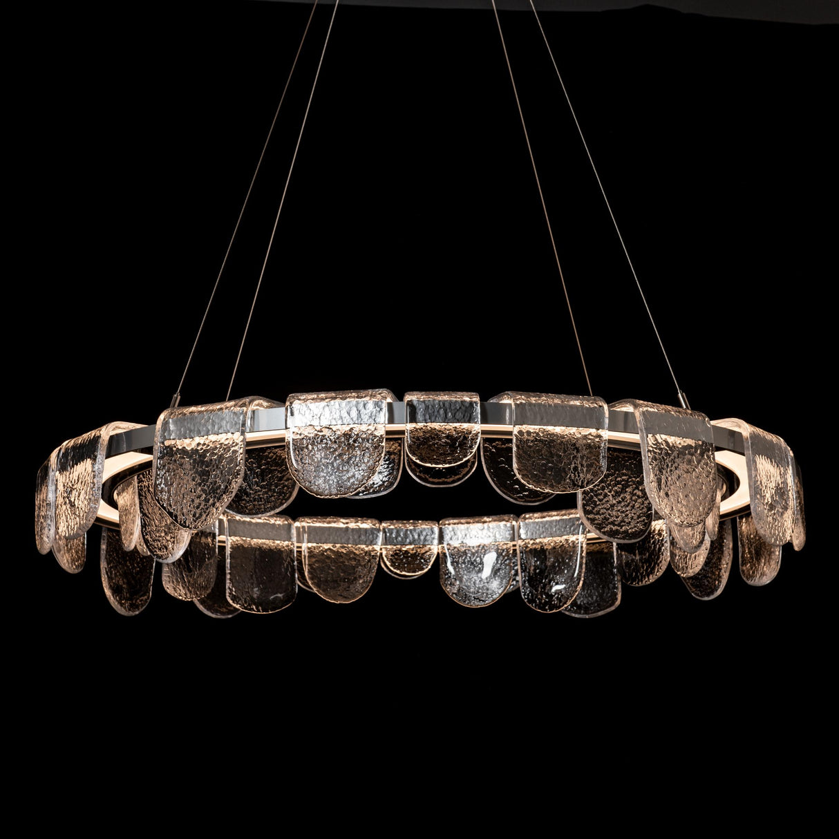 Hubbardton Forge 2025 Sterling Clear Glass (ZM) Standard Riverbed Circular LED Pendant