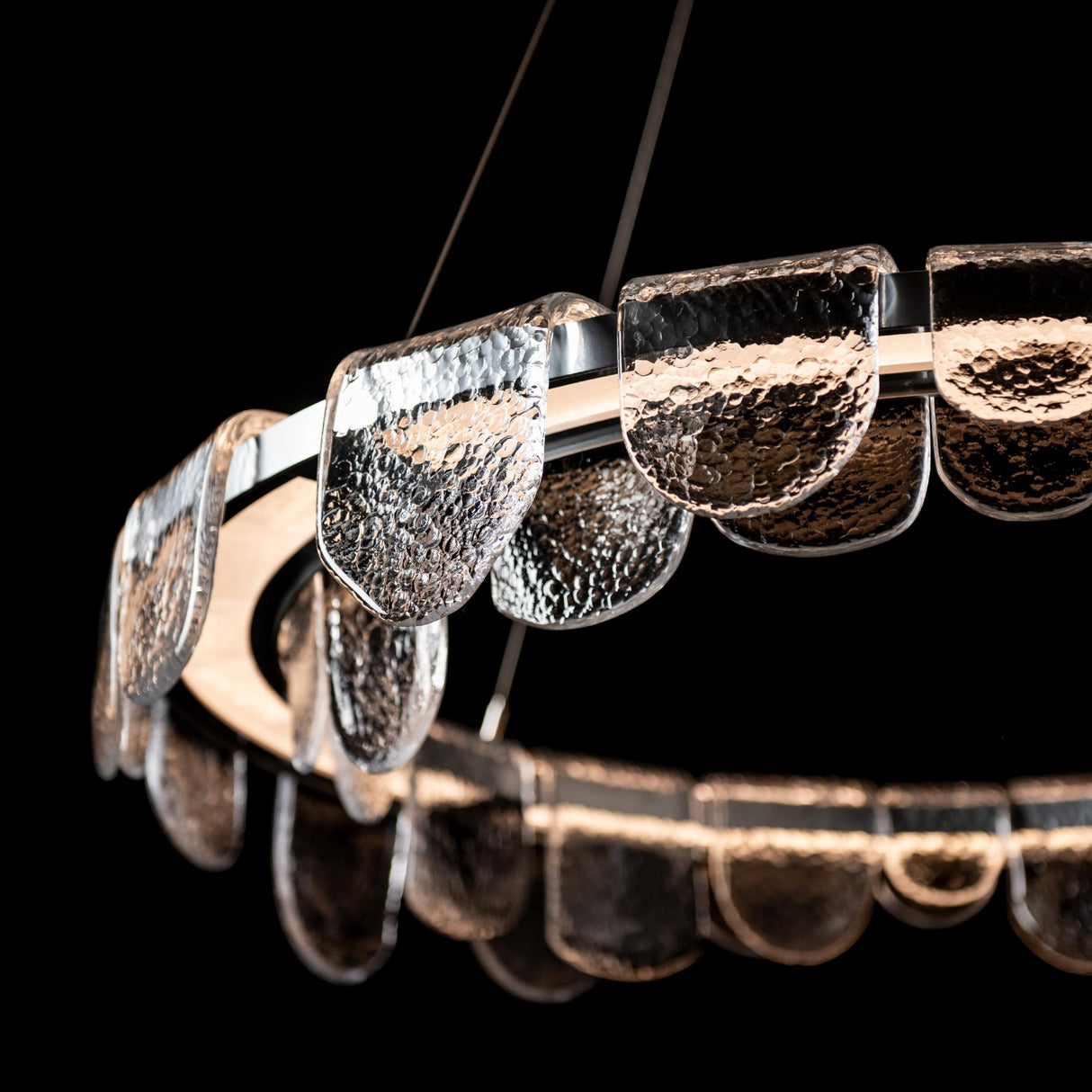 Hubbardton Forge 2025 Sterling Clear Glass (ZM) Standard Riverbed Circular LED Pendant